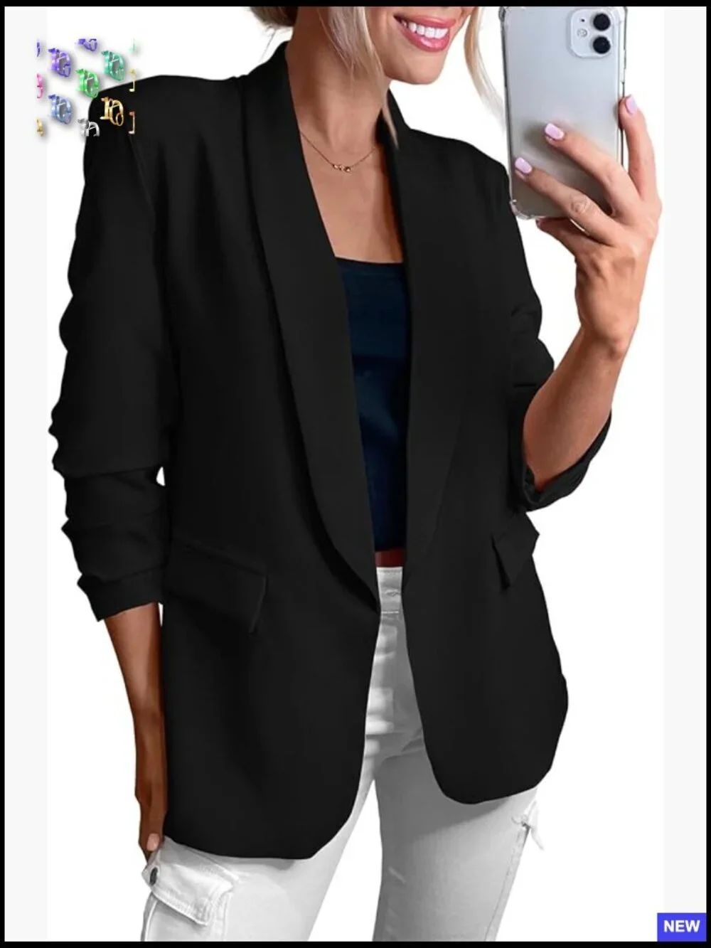 Classic Shawl Collar Blazer Elegant Business Casual Open Front Lightweight